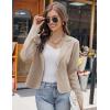 imageGRACE KARIN Women Sweater Blazer Casual Work Croppped Cardigan Lightweight Button Front Short Knit Blazer Jacket SXXLLight Khaki