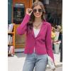 imageGRACE KARIN Women Sweater Blazer Casual Work Croppped Cardigan Lightweight Button Front Short Knit Blazer Jacket SXXLMagenta