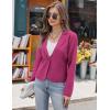 imageGRACE KARIN Women Sweater Blazer Casual Work Croppped Cardigan Lightweight Button Front Short Knit Blazer Jacket SXXLMagenta