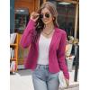 imageGRACE KARIN Women Sweater Blazer Casual Work Croppped Cardigan Lightweight Button Front Short Knit Blazer Jacket SXXLMagenta