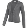 imageGRACE KARIN Women Sweater Blazer Casual Work Croppped Cardigan Lightweight Button Front Short Knit Blazer Jacket SXXLMedium Grey