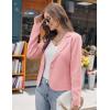 imageGRACE KARIN Women Sweater Blazer Casual Work Croppped Cardigan Lightweight Button Front Short Knit Blazer Jacket SXXLPink
