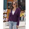 imageGRACE KARIN Women Sweater Blazer Casual Work Croppped Cardigan Lightweight Button Front Short Knit Blazer Jacket SXXLPurple