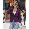 imageGRACE KARIN Women Sweater Blazer Casual Work Croppped Cardigan Lightweight Button Front Short Knit Blazer Jacket SXXLPurple