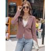 imageGRACE KARIN Women Sweater Blazer Casual Work Croppped Cardigan Lightweight Button Front Short Knit Blazer Jacket SXXLSlate Rose