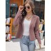 imageGRACE KARIN Women Sweater Blazer Casual Work Croppped Cardigan Lightweight Button Front Short Knit Blazer Jacket SXXLSlate Rose