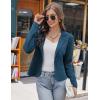 imageGRACE KARIN Women Sweater Blazer Casual Work Croppped Cardigan Lightweight Button Front Short Knit Blazer Jacket SXXLTeal Blue