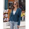 imageGRACE KARIN Women Sweater Blazer Casual Work Croppped Cardigan Lightweight Button Front Short Knit Blazer Jacket SXXLTeal Blue