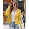 imageGRACE KARIN Women Sweater Blazer Casual Work Croppped Cardigan Lightweight Button Front Short Knit Blazer Jacket SXXLYellow
