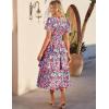 imageGRACE KARIN Womens 2024 Floral Summer Long Midi Dress V Neck Short Sleeve Ruffle Tiered Layered Boho Swing DressesRedpink Floral