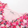 imageGRACE KARIN Womens 2024 Floral Summer Long Midi Dress V Neck Short Sleeve Ruffle Tiered Layered Boho Swing DressesRose Pink Floral