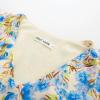 imageGRACE KARIN Womens 2024 Floral Summer Long Midi Dress V Neck Short Sleeve Ruffle Tiered Layered Boho Swing DressesYellow Blue Floral