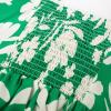 imageGRACE KARIN Womens 2024 Summer Beach Dress Floral V Neck Tie Front Spaghetti Strap Flowy Long Dress Boho Maxi DressGreen White Floral