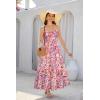 imageGRACE KARIN Womens 2024 Summer Beach Dress Floral V Neck Tie Front Spaghetti Strap Flowy Long Dress Boho Maxi DressPink Purple Floral