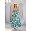imageGRACE KARIN Womens 2024 Summer Beach Dress Floral V Neck Tie Front Spaghetti Strap Flowy Long Dress Boho Maxi DressYellow Green Floral
