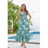imageGRACE KARIN Womens 2024 Summer Beach Dress Floral V Neck Tie Front Spaghetti Strap Flowy Long Dress Boho Maxi DressYellow Green Floral