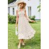 imageGRACE KARIN Womens 2024 Summer Floral Boho Dress Square Neck Strapped Swing A Line Beach Long Maxi DressBlack Dot