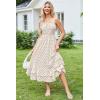 imageGRACE KARIN Womens 2024 Summer Floral Boho Dress Square Neck Strapped Swing A Line Beach Long Maxi DressBlack Dot