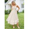 imageGRACE KARIN Womens 2024 Summer Floral Boho Dress Square Neck Strapped Swing A Line Beach Long Maxi DressBlack Dot