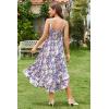 imageGRACE KARIN Womens 2024 Summer Floral Boho Dress Square Neck Strapped Swing A Line Beach Long Maxi DressBlue Floral