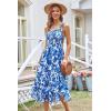 imageGRACE KARIN Womens 2024 Summer Floral Boho Dress Square Neck Strapped Swing A Line Beach Long Maxi DressBlue White