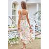 imageGRACE KARIN Womens 2024 Summer Floral Boho Dress Square Neck Strapped Swing A Line Beach Long Maxi DressBlue Yellow