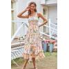 imageGRACE KARIN Womens 2024 Summer Floral Boho Dress Square Neck Strapped Swing A Line Beach Long Maxi DressBlue Yellow
