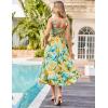 imageGRACE KARIN Womens 2024 Summer Floral Boho Dress Square Neck Strapped Swing A Line Beach Long Maxi DressGreen Yellow