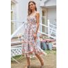 imageGRACE KARIN Womens 2024 Summer Floral Boho Dress Square Neck Strapped Swing A Line Beach Long Maxi DressOrange Floral