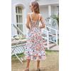 imageGRACE KARIN Womens 2024 Summer Floral Boho Dress Square Neck Strapped Swing A Line Beach Long Maxi DressOrange Floral