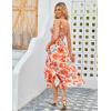 imageGRACE KARIN Womens 2024 Summer Floral Boho Dress Square Neck Strapped Swing A Line Beach Long Maxi DressOrange Flower