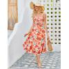 imageGRACE KARIN Womens 2024 Summer Floral Boho Dress Square Neck Strapped Swing A Line Beach Long Maxi DressOrange Flower