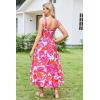 imageGRACE KARIN Womens 2024 Summer Floral Boho Dress Square Neck Strapped Swing A Line Beach Long Maxi DressPink Blue