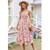imageGRACE KARIN Womens 2024 Summer Floral Boho Dress Square Neck Strapped Swing A Line Beach Long Maxi DressPink Floral