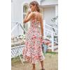 imageGRACE KARIN Womens 2024 Summer Floral Boho Dress Square Neck Strapped Swing A Line Beach Long Maxi DressPink Floral