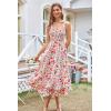 imageGRACE KARIN Womens 2024 Summer Floral Boho Dress Square Neck Strapped Swing A Line Beach Long Maxi DressPink Floral