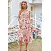 imageGRACE KARIN Womens 2024 Summer Floral Boho Dress Square Neck Strapped Swing A Line Beach Long Maxi DressPink Floral
