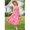 imageGRACE KARIN Womens 2024 Summer Floral Boho Dress Square Neck Strapped Swing A Line Beach Long Maxi DressPink Yellow
