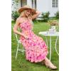 imageGRACE KARIN Womens 2024 Summer Floral Boho Dress Square Neck Strapped Swing A Line Beach Long Maxi DressPink Yellow