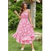 imageGRACE KARIN Womens 2024 Summer Floral Boho Dress Square Neck Strapped Swing A Line Beach Long Maxi DressPink Yellow Floral