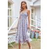 imageGRACE KARIN Womens 2024 Summer Floral Boho Dress Square Neck Strapped Swing A Line Beach Long Maxi DressPurple Floral
