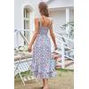 imageGRACE KARIN Womens 2024 Summer Floral Boho Dress Square Neck Strapped Swing A Line Beach Long Maxi DressPurple Floral