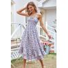 imageGRACE KARIN Womens 2024 Summer Floral Boho Dress Square Neck Strapped Swing A Line Beach Long Maxi DressPurple Floral