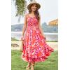 imageGRACE KARIN Womens 2024 Summer Floral Boho Dress Square Neck Strapped Swing A Line Beach Long Maxi DressPurple Orange