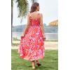 imageGRACE KARIN Womens 2024 Summer Floral Boho Dress Square Neck Strapped Swing A Line Beach Long Maxi DressPurple Orange