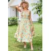imageGRACE KARIN Womens 2024 Summer Floral Boho Dress Square Neck Strapped Swing A Line Beach Long Maxi DressYellow Floral