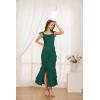 imageGRACE KARIN Womens Cowl Neck Sleeveless Ruffled Fishtail Dress High Slit Bodycon Cocktail Party Maxi DressDark Green