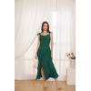 imageGRACE KARIN Womens Cowl Neck Sleeveless Ruffled Fishtail Dress High Slit Bodycon Cocktail Party Maxi DressDark Green