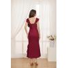 imageGRACE KARIN Womens Cowl Neck Sleeveless Ruffled Fishtail Dress High Slit Bodycon Cocktail Party Maxi DressWine Red