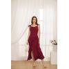 imageGRACE KARIN Womens Cowl Neck Sleeveless Ruffled Fishtail Dress High Slit Bodycon Cocktail Party Maxi DressWine Red